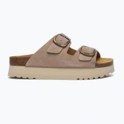 Klapki damskie Scholl Lucie Suede. Brązowe klapki damskie Scholl, bez wzorów, z materiału, sportowe, bez obcasa. Za 309.99 zł.