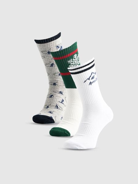 4F Skarpetki świąteczne długie (3-pack) męskie - multikolor 43-46. Skarpety męskie 4f, bez wzorów, z bawełny. Za 79.99 zł.