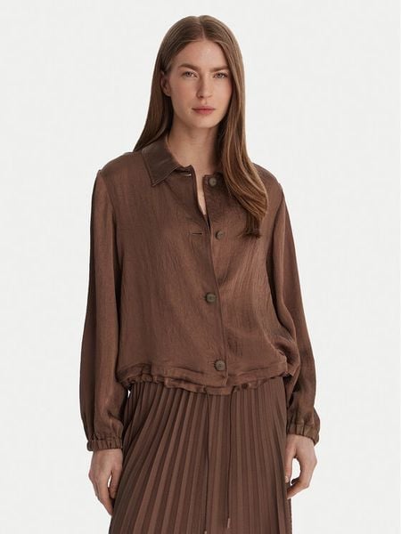 Marella Koszula Albatro 2613041045 Brązowy Regular Fit. Brązowe bluzki damskie Marella, bez wzorów, z acetatu, bez kołnierzyka, bez ramiączek. Za 1,049.00 zł.