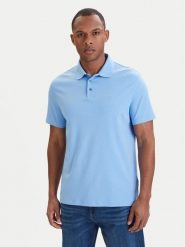 Calvin Klein Polo LV04LB276G Błękitny Regular Fit. Niebieskie koszulki polo męskie Calvin Klein, m, bez wzorów, z bawełny, bez ramiączek. Za 329.99 zł.