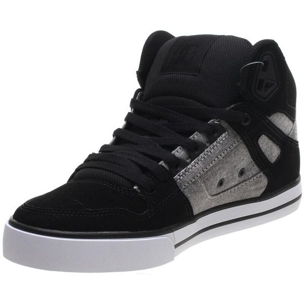 Buty na deskorolkę męskie DC Pure High-Top. Czarne buty sportowe męskie DC Shoes, bez zapięcia. W wyprzedaży za 358.45 zł.