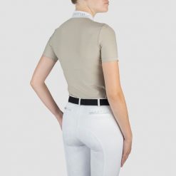 Dziewczęca konkursowa koszulka polo EQPRO Sabrina. Brązowe t-shirty i topy dla dziewczynek Horka, bez wzorów, z materiału, bez ramiączek. Za 240.00 zł.