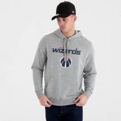Bluza z kapturem Washington Wizards NBA. Szare bluzy męskie New Era, m, bez wzorów, z kapturem. Za 294.50 zł.