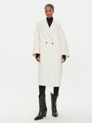 ViCOLO Płaszcz wełniany TS0006 Écru Regular Fit. Płaszcze damskie ViCOLO, m, bez wzorów, z syntetyku, bez kaptura. Za 959.99 zł.