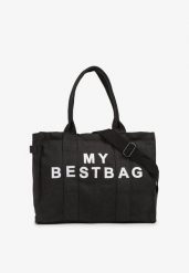 Czarna Pleciona Torebka Shopper Seviola. Czarne torebki shopper damskie Born2be, bez wzorów, z jeansu, biznesowe, bez dodatków. Za 84.99 zł.