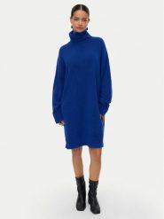 Vero Moda Sukienka dzianinowa Aquarius 10331900 Niebieski Regular Fit. Niebieskie sukienki damskie Vero Moda, m, bez wzorów, z dzianiny, bez kołnierzyka, bez ramiączek. Za 229.99 zł.