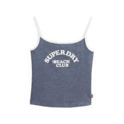 Damski tank top Superdry Essential. Niebieskie bielizna termoaktywna damska Superdry., bez wzorów, bez ramiączek. W wyprzedaży za 105.15 zł.