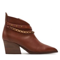 Botki Hispanitas. Brązowe botki damskie Hispanitas, bez obcasa, na słupku, bez zapięcia. Za 789.99 zł.