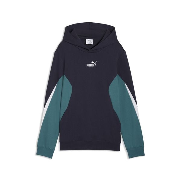 Młodzieżowa bluza z kapturem Essentials Block PUMA. Niebieskia bluzy męskie Puma, m, bez wzorów, z bawełny, z kapturem. Za 179.00 zł.