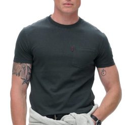 T-shirt z kieszonką w odcieniu wyblakłym Superdry Essential. Szare t-shirty męskie Superdry., m, bez wzorów, bez kołnierzyka. Za 146.80 zł.