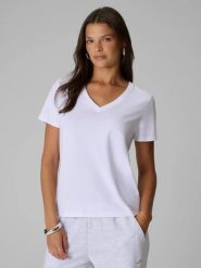 T-shirt regular gładki damski 4F. Białe t-shirty damskie 4f, m, bez wzorów, z bawełny, klasyczne, bez kołnierzyka. Za 49.99 zł.