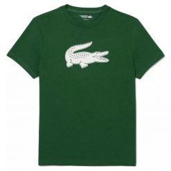 Koszulka Lacoste TH204200YRR. Zielone koszulki sportowe męskie Lacoste, bez wzorów, bez kołnierzyka, bez ramiączek, tenisowe. Za 353.00 zł.