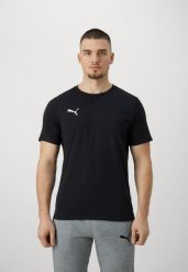 Koszulka Puma Team Goal. Czarne koszulki sportowe męskie Puma, na lato, l, bez wzorów, z bawełny, bez kołnierzyka, bez ramiączek, na fitness i siłownię. Za 75.00 zł.