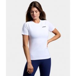 Koszulka do tenisa/Padla damska ekologiczna. Białe koszulki sportowe damskie NORDICDOTS, bez wzorów, sportowe, bez kołnierzyka. Za 105.00 zł.