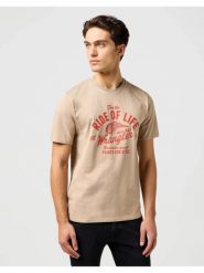 MESKA KOSZULKA WRANGLER AMERICANA TEE TIMBERWOLF 112362788. T-shirty męskie Wrangler, xl, bez wzorów, bez kołnierzyka. Za 79.99 zł.