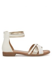 Clara Barson Sandały WS6112-05 Biały. Białe sandały damskie Clara Barson, bez wzorów, z syntetyku, bez obcasa, na płaskiej podeszwie, bez zapięcia. Za 89.99 zł.