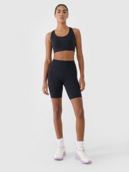 4F Legginsy kolarki treningowe damskie - czarne S. Czarne legginsy damskie 4f, s, bez wzorów, z dzianiny, na fitness i siłownię. Za 99.99 zł.
