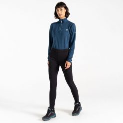Damskie legginsy sportowe Melodic II. Czarne legginsy damskie Dare 2b, bez wzorów, z softshellu. W wyprzedaży za 189.99 zł.