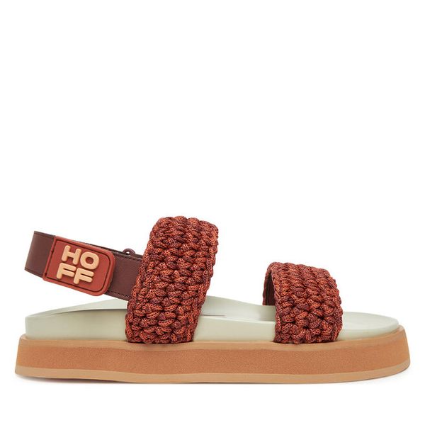 Sandały HOFF. Czerwone sandały damskie HOFF, bez wzorów, bez obcasa, na płaskiej podeszwie, bez zapięcia. Za 289.99 zł.