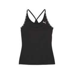 Damska koszulka bez rękawów PUMA STRONG PUMA Black. Czarne koszulki sportowe damskie Puma, bez wzorów, bez kołnierzyka, bez ramiączek, do biegania. Za 129.00 zł.