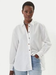 HUGO Koszula Erigeron 50559507 Biały Relaxed Fit. Białe bluzki damskie Hugo, bez wzorów, z bawełny, bez kołnierzyka, bez ramiączek. Za 699.99 zł.