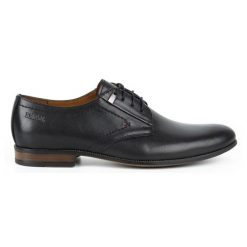 Kampol Buty męskie wizytowe 331KAM czarne. Czarne eleganckie półbuty z jeansu, eleganckie, bez zapięcia. Za 392.97 zł.