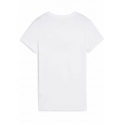 Damska koszulka z logo ESS No. 1 PUMA White Peach Frost Red. Białe koszulki sportowe damskie Puma, xl, bez wzorów, bez kołnierzyka, bez ramiączek. Za 127.00 zł.