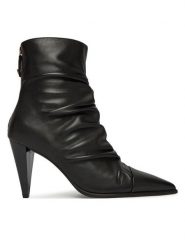PINKO Botki Vane 2 SD0587P003 Czarny. Czarne botki damskie Pinko, ze skóry, bez obcasa, na słupku, bez zapięcia. Za 1,399.00 zł.