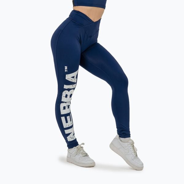 Legginsy NEBBIA Glute Check High Waisted. Niebieskie legginsy damskie Nebbia, bez wzorów, na fitness i siłownię. Za 219.99 zł.