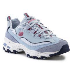 Buty Skechers D'Lites - Bold Views 149589-LBMT niebieskie. Niebieskie obuwie sportowe damskie bez wzorów, trekkingowe. Za 490.22 zł.
