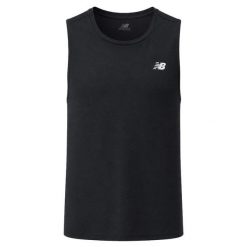 Koszulka treningowa męska New Balance MT51800BK. Czarne koszulki sportowe męskie New Balance, na lato, m, bez wzorów, z materiału, bez kołnierzyka, bez ramiączek, na fitness i siłownię. Za 197.75 zł.