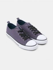 Sznurowane trampki - szary. Szare trampki męskie Sinsay, bez wzorów, bez zapięcia. Za 29.99 zł.