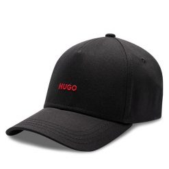 Czapka z daszkiem HUGO. Czarne czapki i kapelusze damskie Hugo, bez wzorów. Za 159.99 zł.