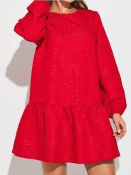 Sukienka mini babydoll - czerwony. Czerwone sukienki damskie Sinsay, l, bez wzorów, bez kołnierzyka, bez ramiączek, mini. Za 69.99 zł.