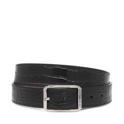 Pasek Emporio Armani. Czarne paski damskie Emporio Armani, bez wzorów. Za 709.99 zł.