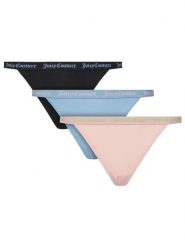 Juicy Couture Komplet 3 par stringów JCTTH125982 Kolorowy. Stringi damskie Juicy Couture, s, bez wzorów, z syntetyku. Za 129.99 zł.