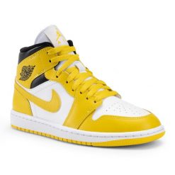 Buty damskie Nike Air Jordan 1 Mid. Żółte obuwie sportowe damskie Nike, bez wzorów, do biegania, Nike Air Jordan. Za 648.99 zł.