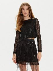ONLY Bluzka Spacy 15331803 Czarny Cropped Fit. Czarne bluzki damskie Only, s, bez wzorów, z syntetyku, bez kołnierzyka, bez ramiączek. Za 119.99 zł.