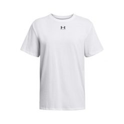 Damska koszulka z nadrukiem Under Armour Campus. Białe koszulki sportowe damskie Under Armour, xl, bez wzorów, z bawełny, bez kołnierzyka, bez ramiączek, na fitness i siłownię. Za 149.95 zł.