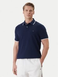 Tommy Hilfiger Polo Pique MW0MW42748 Granatowy Regular Fit. Niebieskie koszulki polo męskie Tommy Hilfiger, l, bez wzorów, z bawełny, bez ramiączek. Za 228.99 zł.