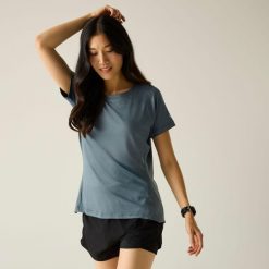 Damska koszulka z krótkim rękawem Limonite Marl. Niebieskie t-shirty damskie Regatta, bez wzorów, z elastanu, bez kołnierzyka. Za 119.99 zł.