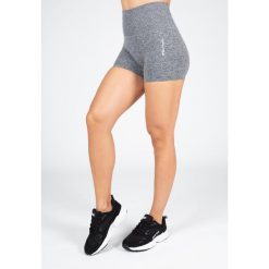 Quincy Bezszwowe Szorty - Szary Melange. Szare szorty sportowe damskie GORILLA WEAR, bez wzorów, na fitness i siłownię. Za 160.00 zł.