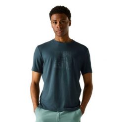 T-shirt Męski Z Motywem Zachodu Słońca Rozciągliwa Fingal. Zielone t-shirty męskie Regatta, l, bez wzorów, z elastanu, bez kołnierzyka. Za 77.99 zł.