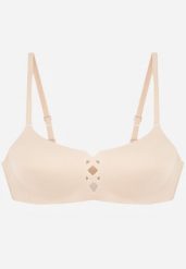 Beżowy Biustonosz o Gładkim Wykończeniu z Imitacją Wiązania Azisene. Brązowe biustonosze Renee, bez wzorów, z koronki. Za 59.99 zł.