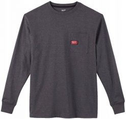 T-shirt z kieszonką z długim rękawem - szary, rozmiar S WTLSG-S 4933478237. Szare bluzki z długim rękawem męskie Milwaukee, m, bez wzorów, bez kołnierzyka. Za 124.33 zł.