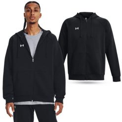Męska bluza z kapturem fitness Under Armour Rival Fleece. Zielone bluzy męskie Under Armour, m, bez wzorów, z kapturem, na fitness i siłownię. Za 283.00 zł.