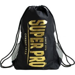 Torba Bojowa Super Pro Black-Gold - Trwała i Przestronna. Czarne plecaki damskie SUPER PRO COMBAT GEAR, bez wzorów, z poliesteru, eleganckie. Za 129.99 zł.