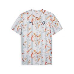Koszulka piłkarska PUMA x NEYMAR JR Creativity PUMA White Hot Heat Orange. Białe koszulki sportowe męskie Puma, xl, bez wzorów, bez kołnierzyka, bez ramiączek, do piłki nożnej. Za 119.99 zł.