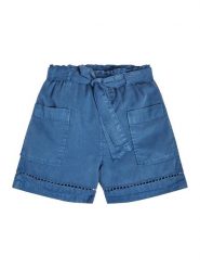 Guess Szorty materiałowe J3GD03 WE8R0 Niebieski Relaxed Fit. Niebieskie spodenki dla dziewczynek Guess, z aplikacjami, z lyocellu. Za 179.99 zł.