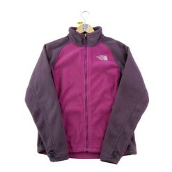 Second life - Kobieca dwukolorowa polarowa kurtka różowa - Stan dobry. Czerwone kurtki sportowe damskie The North Face, na lato, s, bez wzorów, z polaru, bez kaptura, trekkingowe. Za 164.76 zł.